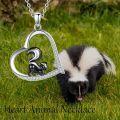 wholesale 925 Sterling Silver Heart-Shaped Squirrel Pendant Necklace for Women and Girls-0-5