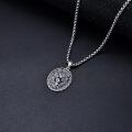 TOUPOP Sterling Silver & Stone Lion Wolf Star of David Eye of Horus Necklace Pendant Gift-0-5