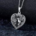 wholesale TOUPOP Hummingbird Urn Necklace For Ashes 925 Sterling Silver Heart Cremation Jewelry Keepsake Pendant With Funnel Filler Memorial Christmas Gifts For Women Mom Wife -0-3