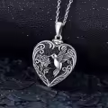 TOUPOP 925 Sterling Silver Hummingbird Urn Heart Cremation Jewelry Pendant-0-3