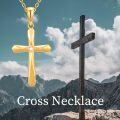 wholesale 14K Gold Natural Diamond Cross Pendant Necklace for Women Gifts for Mom or Wife-0-4