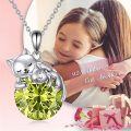 wholesale 14K Gold Pink Crystal Black Cat Pendant Necklace for Women Cats Lover-0-185