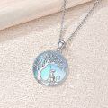 wholesale 925 Sterling Silver Moonstone Tree of Life Cats Pendant Necklace for Women Mom Wife Cat Lovers Gift-0-2