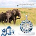 wholesale TOUPOP Elephant Gifts For Women Tree Of Life With Elephant Necklace Sterling Silver With Blue Crystal Jewelry Gifts For Women Mom Daughter Wife Girlfriend Birthday -0-1