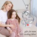 wholesale 925 Sterling Silver Heart Love You MOM Pendant Necklaces Gifts for Women Girls Mother's Day Birthday Christmas Anniversary Present Jewelry Accessories-0-3