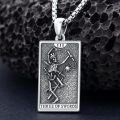 wholesale 925 Sterling Silver 925 Three of Swords Tarot Pendant Necklace for Men & Women Gift-0-4