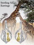 wholesale 925 Sterling Silver Giraffe Leverback Dangle Drop Earrings for Women and Teen Girls'-0-4