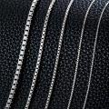 wholesale 925 Sterling Silver Box Chain Necklace for Women Men 0.8mm 1mm 1.5mm 2mm 3mm 18 20 22 24 26 Inches-0-3