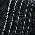 wholesale 925 Sterling Silver Box Chain Necklace for Women Men 0.8mm 1mm 1.5mm 2mm 3mm 18 20 22 24 26 Inches-0-3