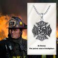 wholesale 925 Sterling Silver Firefighter Maltese Cross Pendant with 3+2 Chain-0-4