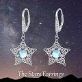 wholesale 925 Sterling Silver Star Moonstone Celtic Knot Drop Earrings with Leverbacks-0-2