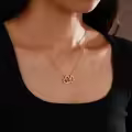 TOUPOP Stainless Steel Crystal Custom Photo Projection Necklace-0-1