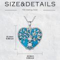 wholesale 925 Sterling Silver Turquoise & Moissanite Heart Tree Of Life Pendant Necklace for Women's Mothers' Day Gift-0-1