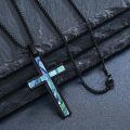 wholesale 925 Sterling Silver Cross Necklace With Abalone Shell-0-2