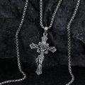 wholesale 925 Sterling Silver Crucifix Necklace with Jesus Christ Pendant - Religious Protection Jewelry for Men & Women -0-1