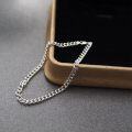wholesale 925 Sterling Silver White Gold Plated Cuban Link Anklet for Men 4 6mm 6 5 9-0-1
