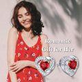wholesale 925 Sterling Silver Birthstone Heart Stud Earrings Jewelry Gifts for Women-0-52