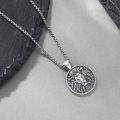 wholesale 925 Sterling Silver Round Lion Head Pendant Necklaces for Men & Women - Animal s-0-1