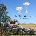 wholesale 925 Sterling Silver Elephant Stud Earrings - Cute Animal Design Gift for Girls and Women-0-4
