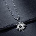 wholesale 925 Sterling Silver Yin Yang Pendant with Sun and Flames Necklace for Women & Men-0-3