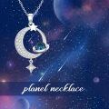 wholesale 925 Sterling Silver Labradorite Blue Topaz Saturn Pendant Necklace for Women-0-3