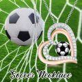 wholesale 925 Sterling Silver Sports Ball in Heart Pendant Necklace for Women - Baseball/Volleyball/Basketball/Soccer s-0-1