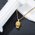 wholesale Gold 925 Sterling Silver &  Gothic Skull Pendant with Ball Chain Necklace - Punk Style Jewelry for Men and Women-0-4