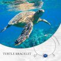 wholesale 925 Sterling Silver Blue Opal Sea Turtle Starfish Shell Charm Bracelet for Women-0-4