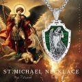 wholesale 925 Sterling Silver Shield-Shaped Angel Protection Medal Pendant Necklace-0-4