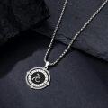 wholesale 925 Sterling Silver Black Sandstone Zodiac Sign Pendant Necklace for Women Girls Astrology s (Capricorn)-0-2