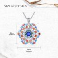 wholesale 925 Sterling Silver Multicolor Stone Flower Design Pendant Necklace-0-2