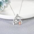 wholesale 925 Sterling Silver Heart-Shaped Squirrel and Cat Pendant Necklace - I Love You Forever Charm for Women & Girls' Gifts-0-1
