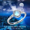 wholesale 925 Sterling Silver Blue Moonstone Snake Design Adjustable Ring for Women Gifts-0-5