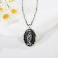 wholesale 925 Sterling Silver Religious Pendant Santa Muerte & Saint PÃ¨regrine Charm Necklace for Women and Men-0-2