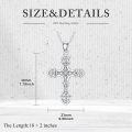 wholesale 925 Sterling Silver Lab-Grown Cubic Zirconia Cross Pendant Necklace D-VVS for Women-0-4