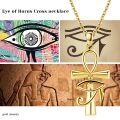 wholesale 925 Sterling Silver Gold Plated Ankh Eye Of Horus Crystal Pendant Necklace For Women-0-5