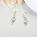 wholesale 925 Sterling Silver Jellyfish Shape Opalite Gemstone Dangle Drop Earrings for Women's  Ideas-0-4