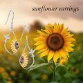 wholesale 925 Sterling Silver Sunflower Hummingbird Teardrop Dangle Earrings for Women-0-4