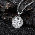 wholesale 925 Sterling Silver Compass Necklace Pendant - Graduation  for Men & Women -0-1
