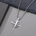 wholesale 925 Sterling Silver Crown of Thorns and Nails Cross Necklace Religious Gifts for Men Women-0-2
