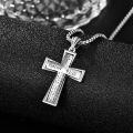 wholesale 925 Sterling Silver Cross Necklace w/ Isaiah 41:10 Bible Verse Pendant & 22+2 Rolo Chain -0-3
