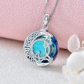 wholesale TOUPOP Zodiac Necklace 925 Sterling Silver Celtic Moon Constellation Pendant Necklaces With Blue Crystal And Blue Opal Jewelry Birthday Christmas Gifts For Women -0-4