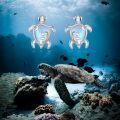 wholesale 925 Sterling Silver Blue Moonstone Sea Turtle Stud Earrings - Ocean Animal  for Women-0-5