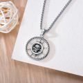 wholesale 925 Sterling Silver Pirate Ship Wheel Skull Pendant Necklace-0-3