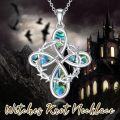 wholesale 925 Sterling Silver Abalone Shell Trinity Knot Pendant Necklace for Women Men Irish Celtic s 45cm Chain Length-0-4