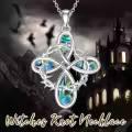 wholesale 925 Sterling Silver Abalone Shell Trinity Knot Pendant Necklace Wholesale for Women Men Irish Celtic s 45cm Chain Length-0-4