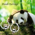 TOUPOP Sterling Silver Gemstone Dolphin Paw Sloth Hummingbird Panda Huggie Hoop Earrings-0-2