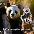 wholesale 925 Sterling Silver Metal Crystal Cute Animal Heart Pendant Necklace with Elephant and Sloth Design-0-10