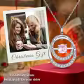 TOUPOP Sterling Silver Cubic Zirconia Double Circle Birthstone Pendant Necklace-0-1