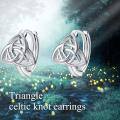 wholesale 925 Sterling Silver Triquetra Trinity Knot Studs Earings Celtic Irish  for Her-0-1